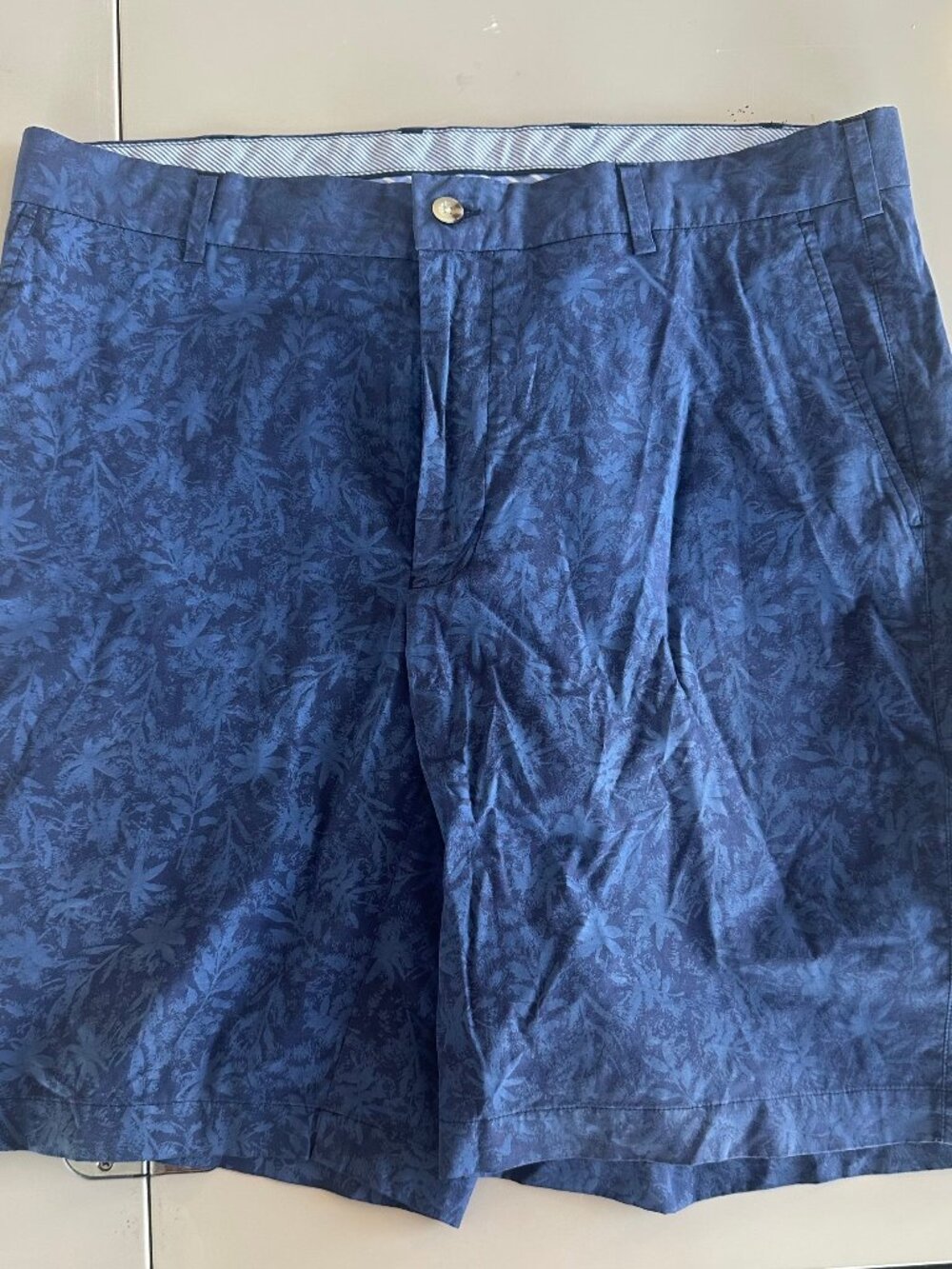 Peter Millar Blue Size 34 Shorts Floral Pattern Casual